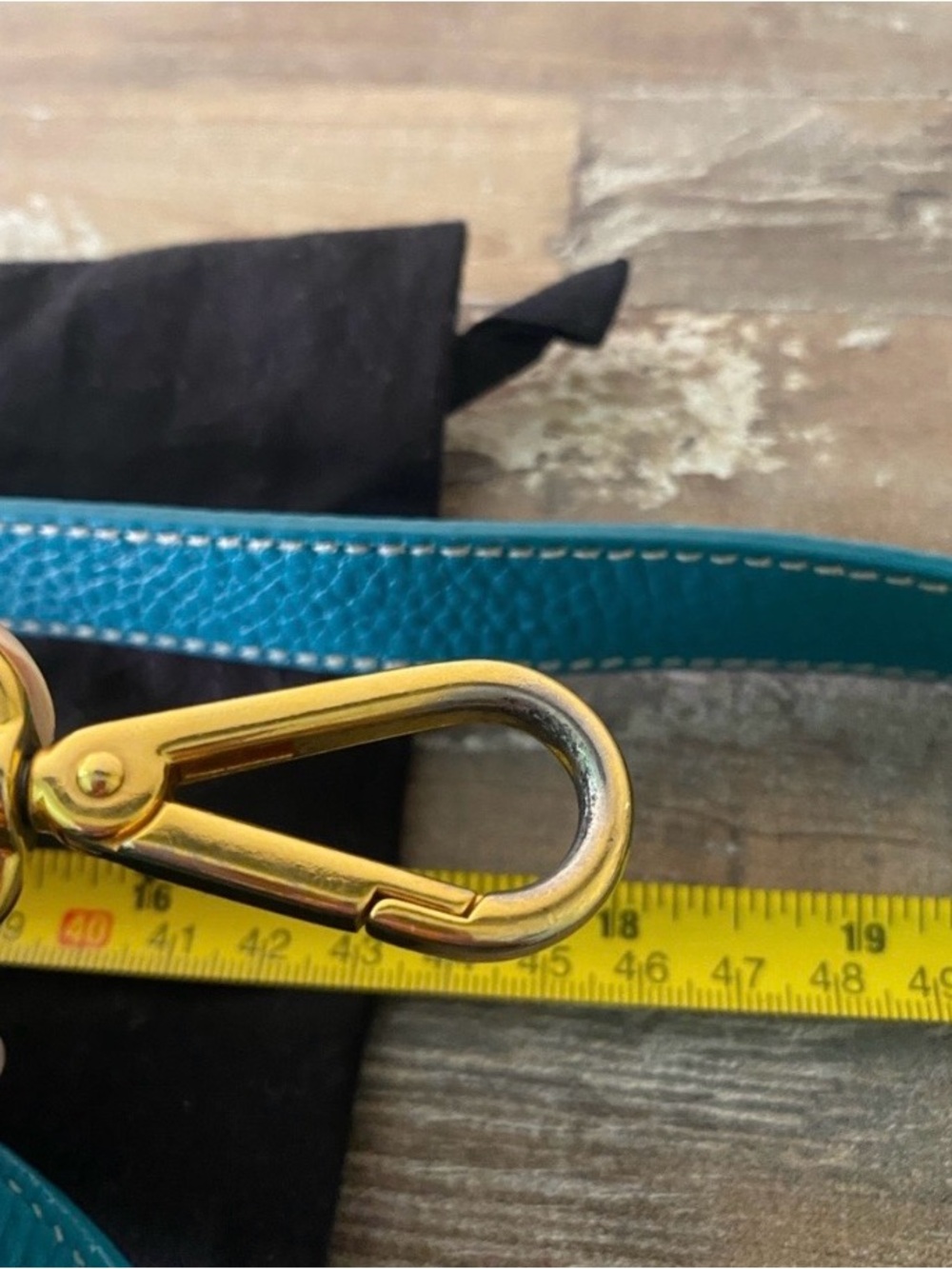 Prada Turquoise /Teal Green Leather Strap Replacement with Gold-Tone Hardware - Picture 5 of 12